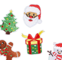 Patch de broderie thermocollant de Noël sur mesure en gros Applique en tissu écologique pour vêtements étiquette de patchs brodés