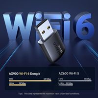 Mini Adaptador WiFi para PC de Escritorio AX900, Adaptador USB WiFi 6 de 5GHz/2.4GHz, Dongle WiFi de Doble Banda con Controlador Integrado para Windows 10/11