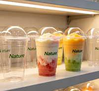 PET Wegwerp Recyclebare Ecologische Smoothiebekers met brede rietjesopening en koepeldeksels voor Boba-thee, dikke fruitsmoothies, groothandel