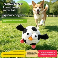 Jouet pour chien en peluche, balle interactive résistante aux morsures, son crépitant, pour l'entraînement des chiens de taille moyenne et grande