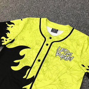 Botón Jerseys de béisbol Camisas Uniforme de béisbol personalizado Impresión Patrón retro Jersey de béisbol - Product Image 4