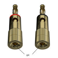 Connecteurs banane en cuivre de 4 mm plaqués or