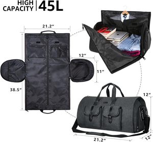 Free Sample Wholesale Custom High Quality Men Large <b>Carry</b> <b>on</b> Travel Duffel <b>Bag</b> Garment Suit <b>Bag</b> Convertible Garment Duffle <b>Bag</b> - Product Image 4
