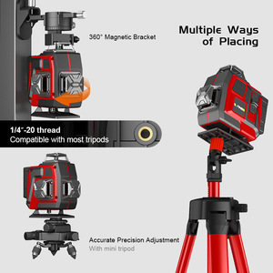<span class=keywords><strong>Niveau</strong></span> <span class=keywords><strong>laser</strong></span> 4D à 16 lignes <span class=keywords><strong>Niveau</strong></span> à croix rotatif à nivellement automatique 3D à 12 lignes avec tré<span class=keywords><strong>pied</strong></span> réglable - Product Image 3