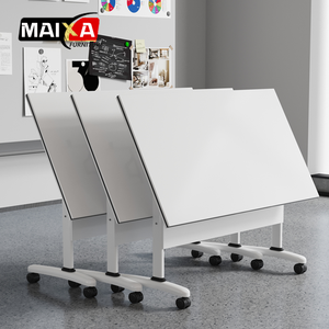 A folding office <strong>computer</strong> <strong>desk</strong> with wheels, suitable for use in homes, hotels and meeting rooms. - Product Image 1