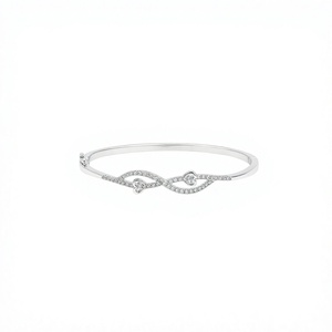 Bracelet élégant en argent 925 avec diamant taille cœur, plaqué argent, bijoux de luxe pour femme, à porter au quotidien, Jaura Jewels BG3 Catholicisme - Product Image 1
