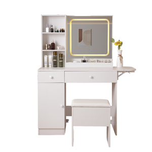 Modern MDF Pink Makeup Vanity <strong>Table</strong> Set 13 Drawers <strong>Dressing</strong> <strong>Table</strong> LED Lighted <strong>Standing</strong> Mirror for Bedroom for Living Room Use - Product Image 6