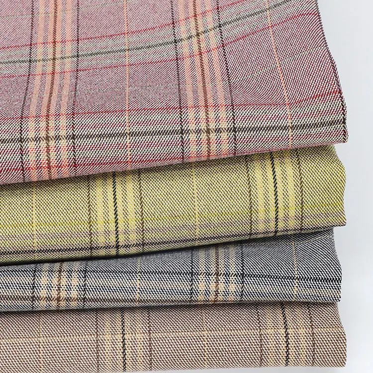 Custom Italian Check Designed 100% Polyester Plaid Suiting Trousers Fabrics Yarn Dyed Fabric Men'S Suit Fabric