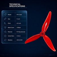 Set Baling-Baling PC 3-Blade 5-Inci BelinRC FPV-5146 Kecepatan Tinggi Tahan Lama CW & CCW 2 Pasang untuk Drone FPV Freestyle Plastik