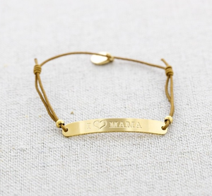 Custom Cord <strong>Bracelet</strong> I Love Mama 316l Stainless Steel Bar Heart <strong>Logo</strong> Engraved Rope <strong>Bracelet</strong> Women Jewelry Gifts for Mother's Day - Product Image 2