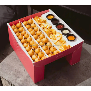 Custom Fast Food Fries Mini Slider Burger Compartment Box with Convertible Lid Integrated Pedestal Tabletop Grazing Platter - Product Image 1