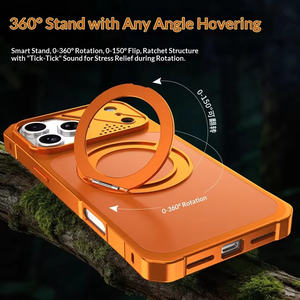 Étui de téléphone en alliage d'aluminium mat avancé pour iPhone 17 15 16 Pro Max avec protection 360 °   Support magnétique pour téléphone portable, coque arrière en PC, protection contre les chocs - Product Image 5