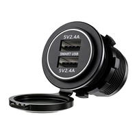 Cargador de Montaje Empotrado USB Dual de 5V 4.8A Tipo A con Bus CAN, LED, Impermeable, para Asientos de Furgonetas Marinas y Carritos de Golf