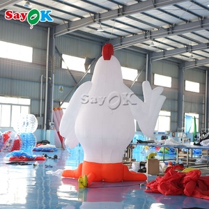 Pollo Inflable Personalizado para Restaurante, Modelo <span class=keywords><strong>de</strong></span> Gallo <span class=keywords><strong>de</strong></span> Dibujos Animados para Publicidad - Product Image 3