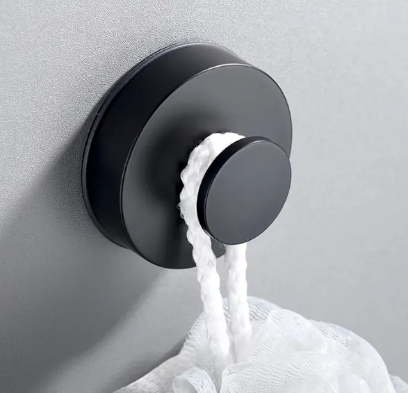 Vacuum Suction cup Wall mount Black / White Adhesive Towel Clothes Robe Hanging Hook Wholesale