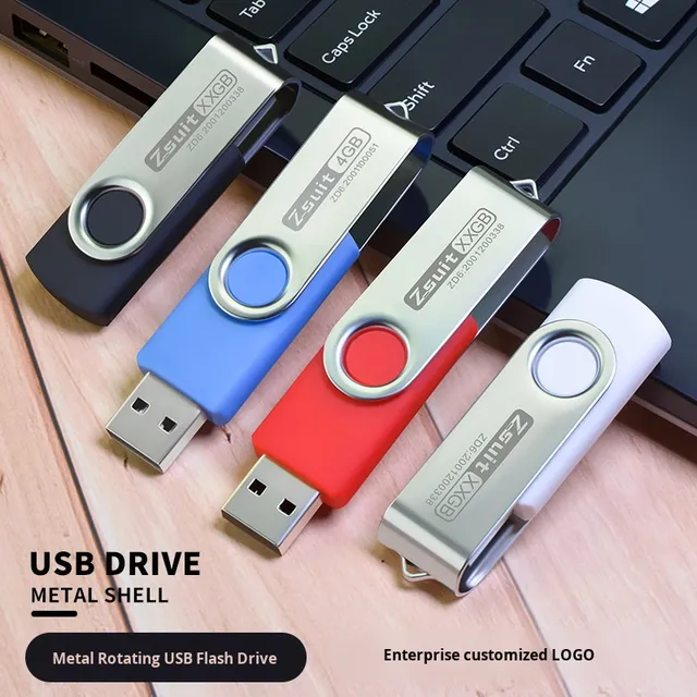 New Rotatable Pendrive USB Flash Drive Custom logo Memory Stick 128MB-128GB Colorful Clé USB Flash Memory Business Gift U Disk
