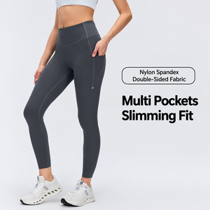 Leggings da Yoga a Vita Alta da Donna con Tasche, Pantaloni da Allenamento Elasticizzati Modellanti, Aderenti per Corsa, Palestra e Fitness - Product Image 2