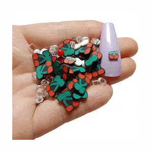 Nieuwe Mix Leuke Polymeer Klei Sprinkles Aardbei Stuk Mini Fruit Zachte Aardewerk Craft Voor Plakboek Nail Art Versiering