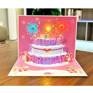 Tarjeta <span class=keywords><strong>de</strong></span> <span class=keywords><strong>Cumpleaños</strong></span> Musical Emergente con Efecto <span class=keywords><strong>de</strong></span> Vela, Luces LED <span class=keywords><strong>de</strong></span> Fuegos Artificiales, Diseño <span class=keywords><strong>de</strong></span> Pastel <span class=keywords><strong>de</strong></span> <span class=keywords><strong>Cumpleaños</strong></span> Iluminado, Tarjetas <span class=keywords><strong>de</strong></span> Papel - Product Image 6