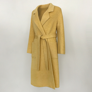 2024 automne hiver veste femmes laine mélanges lapin <span class=keywords><strong>manteau</strong></span> épais chaud ceintures ample longue Streetwear pour bureau dame - Product Image 5