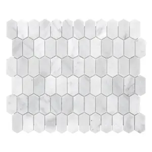 Sunwings Marble Mosaic Tile | Stock In US | White Carrara Picket Mosaics Wall And Floor Tile