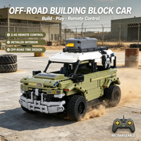 Voiture RC personnalisée OEM MOC en blocs de construction, alimentation directe usine, motorisée tout-terrain, jouet de construction à assembler pour enfants