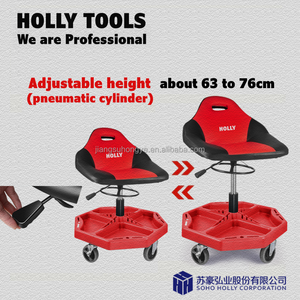 Silla de garaje rodante de fábrica, asiento mecánico móvil, altura ajustable, almohadilla acogedora, Banco de <span class=keywords><strong>taller</strong></span>, soporte giratorio para bandeja de herramientas, <span class=keywords><strong>taburete</strong></span> de tienda - Product Image 2