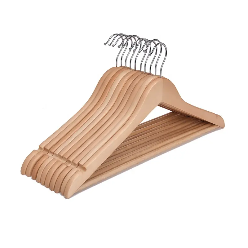 Wholesale Amazon Hot Sale Bulk High Quality Clothing Store Wardrobe 100 Pack Hangers Clothes t Shirt Wooden Hanger