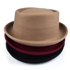 <span class=keywords><strong>Cappello</strong></span> Trilby Pork Pie per <span class=keywords><strong>Uomo</strong></span> e Donna, Classico Tinta Unita con Visiera Curva, 100% Lana, Stile Fedora - Product Image 4