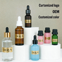 Flacon compte-gouttes vide en verre pour huiles essentielles 15ml 20ml 30ml, petit flacon échantillon givré ambré avec boîte personnalisée