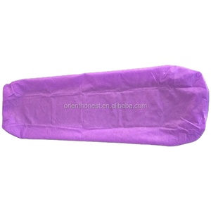 disposable massage bed cover with elastic two ends purple pp bed cover mattress cover Hubei manufacturer with CE ISO
