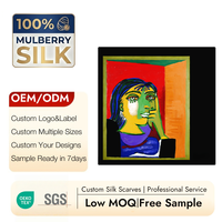 Foulard en soie sergé personnalisable 100% soie de mûrier imprimé numériquement pour femme, faible MOQ, bandana personnalisé, foulard à bords roulés à la main