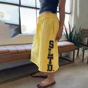 Custom Screen Print Logo Design Cropped <b>3</b>/<b>4</b> Sweatpants <b>Shorts</b> For Men <b>3</b>/<b>4</b> Sweatpants Raw Hem French Terry Sweat Jogger <b>Shorts</b> - Product Image 3