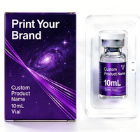 Emballage de flacons de 3 ml, flacons Pepti, boîte en papier holographique, étiquette de flacon et boîte en papier pour flacon