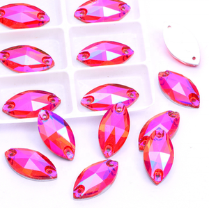 Di modo Variopinto AB Horse Occhi di Cristallo di Vetro sew-on stone Doppio foro di <span class=keywords><strong>pietra</strong></span> di vetro per gli accessori di Abbigliamento - Product Image 6