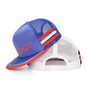 Custom Original 5 Panel High Profile Gorras Sports <b>Caps</b> Trucker Snapback Stripes <b>Navy</b> <b>Blue</b> Baseball Hats With logo - Product Image 1