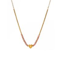 Collier en acier inoxydable imperméable à l'eau à la mode avec pendentif en pierre naturelle en forme de cœur Bijoux pour femmes Choker