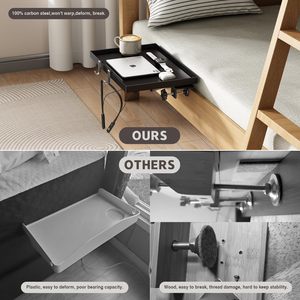 Étagère de chevet pliable en métal à clipser sur <span class=keywords><strong>lit</strong></span> superposé, robuste pour dortoir universitaire, organisateur essentiel - Product Image 6