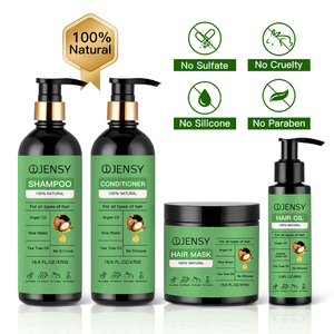 Vente en gros d'huile d'arbre à thé bio personnalisée huile d'argan marque privée shampooing <span class=keywords><strong>afro</strong></span> anti-chute biotine 100% set de soins capillaires naturels - Product Image 1