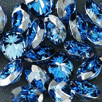 Atacado sapphire azul natureza cor laboratório cultivo pedra gema para sempre brilhante vvs clareza cor diamante oval 1ct moissanite solto