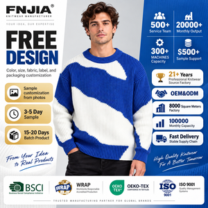 FNIA Herren <span class=keywords><strong>Pullover</strong></span> in Königsblau mit <span class=keywords><strong>Wei</strong></span>ßem Schriftzug, 100% <span class=keywords><strong>Baumwolle</strong></span>, 320g, Langarm mit Gerippten Bündchen, Rundhalsausschnitt, Individuelles Private Label - Product Image 5