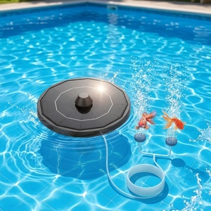 Pompe à oxygène solaire rechargeable, étanche IP67, silencieuse, grand débit d'air, aérateur solaire pour la pêche, la maison, la cour, petit bassin à poissons - Product Image 1