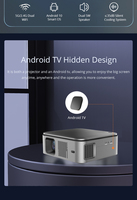 Projecteur 8K 1080P Full HD 2023, avec haut-parleurs intégrés, compatible téléphone portable et télévision, pour le cinéma maison et les entreprises, projecteur Pico