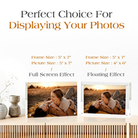 Cadre photo transparent sans cadre à double face magnétique en acrylique 10+10MM, sur pied, personnalisé, pour bureau, Jinda