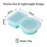 Boîte à collation réutilisable en silicone de qualité alimentaire à double compartiment, récipient pour sauce à salade, assaisonnement, contenants à collation avec couvercles, fête