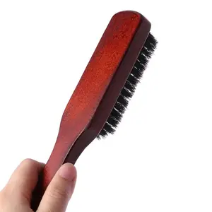 Hair Brush Wood Handle Boar Bristle Beard Comb Styling Detangling Straightening approx. 21x3x3cm