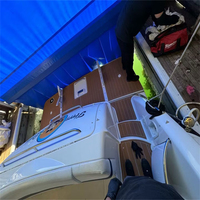 Tapis de pont en mousse EVA imitation teck pour plateforme de bain et cockpit de bateau, style SeaDek MarineMat Gatorstep, auto-adhésif, modèle 2007 Formule 40