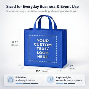 Sac fourre-tout personnalisé Marah 14,6x13x7 pouces en feutre non tissé, sac réutilisable carré avec logo, sacs cadeaux personnalisés - Product Image 4