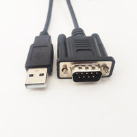 Cable Usb Rs232 a Usb, negro personalizado, 1,8 M, 6 pies, VGA, DB, 9 pines, macho, Serial, Rs232
