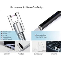 Briquet électrique à arc métallique multicolore rechargeable par USB, briquet à plasma coupe-vent pour la cuisine et le barbecue